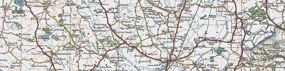Old map of Lowe in 1921