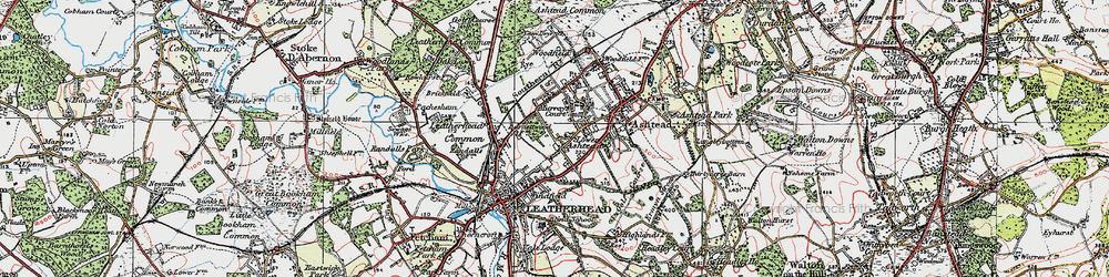 Old map of Lower Ashtead in 1920