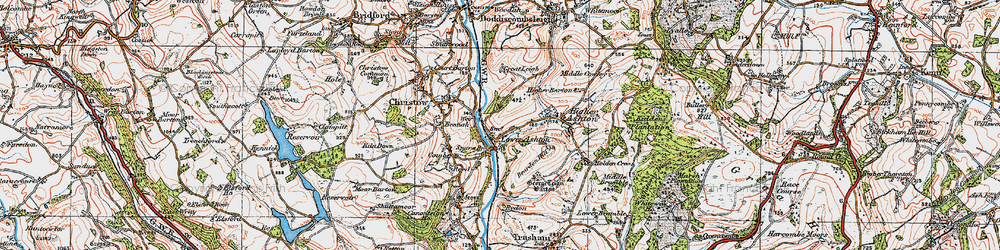Old map of Lower Ashton in 1919
