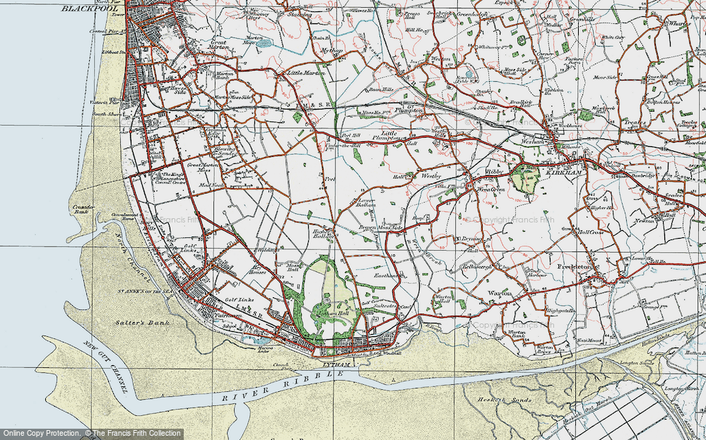 Old Map of Lower Ballam, 1924 in 1924