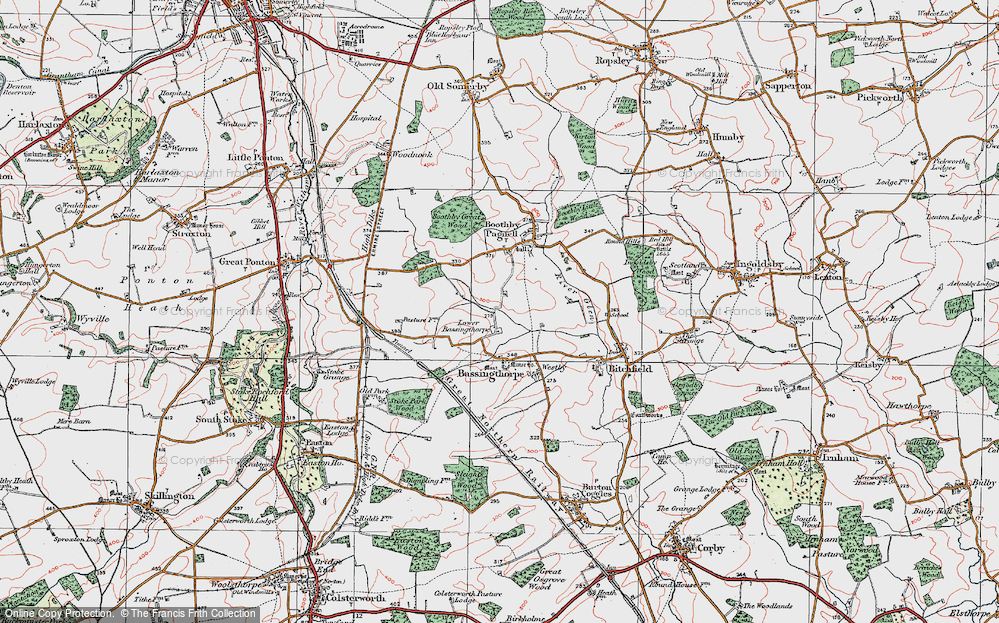 Old Map of Lower Bassingthorpe, 1922 in 1922
