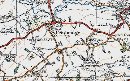 Old map of Lower Bearwood in 1920