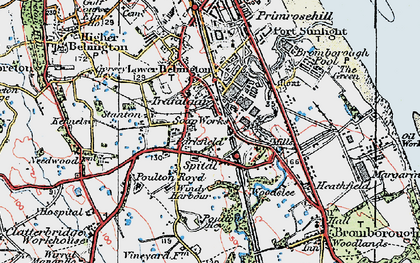 Old map of Lower Bebington in 1924