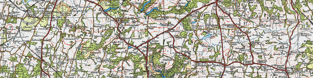 Old map of Bradburys in 1920