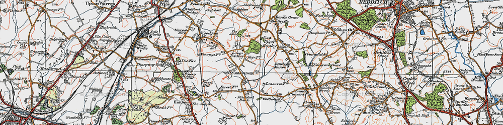 Old map of Lower Bentley in 1919