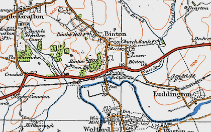 Old map of Binton Hill in 1919