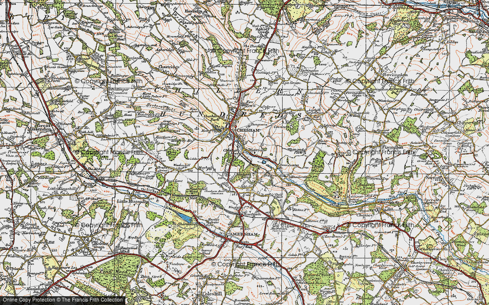 Old Map of Historic Map covering Broadwater Br in 1920