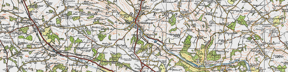 Old map of Lower Bois in 1920