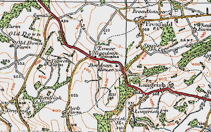 Old map of Lower Bordean in 1919