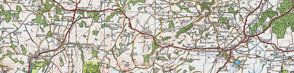 Old map of Lower Bordean in 1919