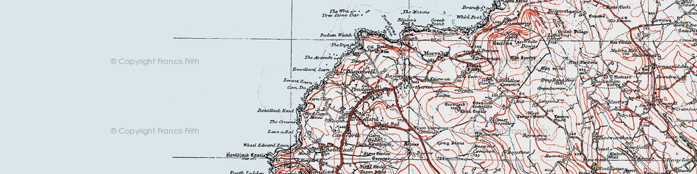 Old map of Levant Zawn in 1919