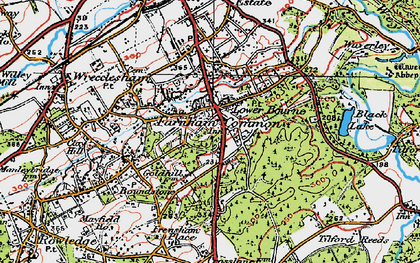 Old map of Lower Bourne in 1919
