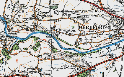 Old map of Lower Breinton in 1920