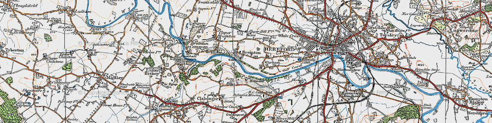 Old map of Lower Breinton in 1920