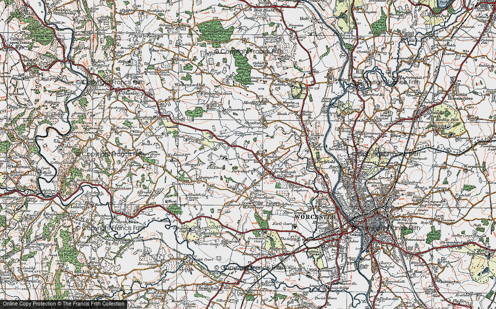 Old Map of Lower Broadheath, 1920 in 1920
