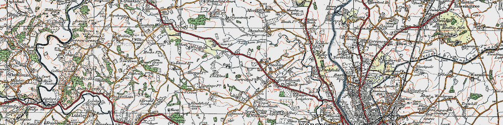 Old map of Lower Broadheath in 1920