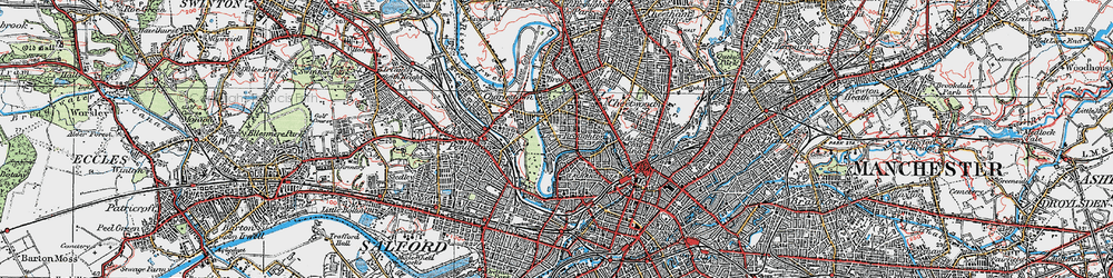 Old map of Lower Broughton in 1924