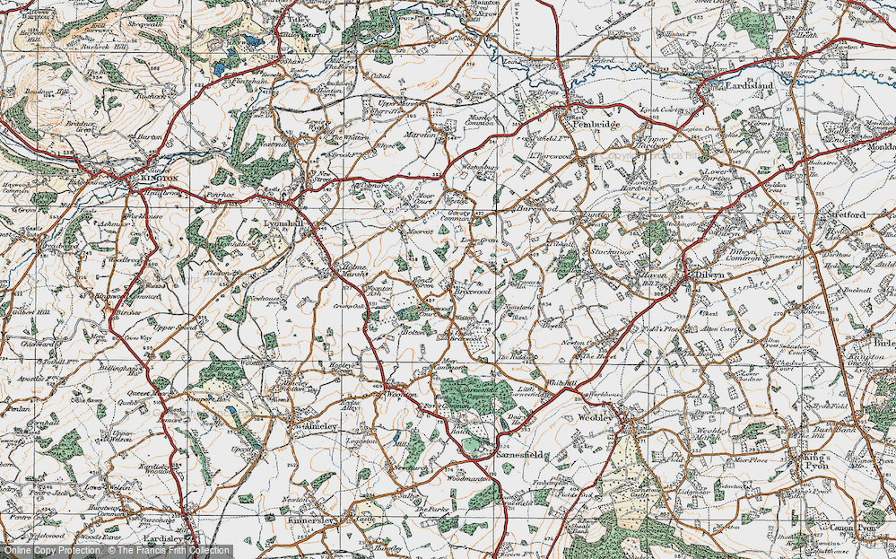Old Map of Lower Broxwood, 1920 in 1920