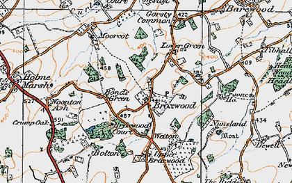 Old map of Lower Broxwood in 1920