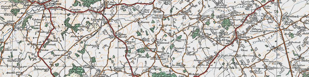 Old map of Lower Broxwood in 1920