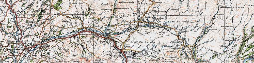 Old map of Lower Brynamman in 1923