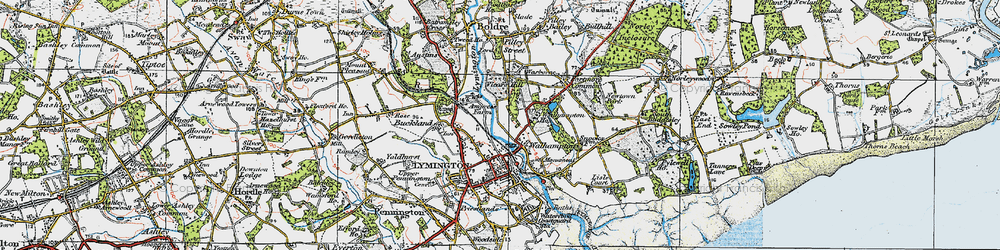 Old map of Lower Buckland in 1919