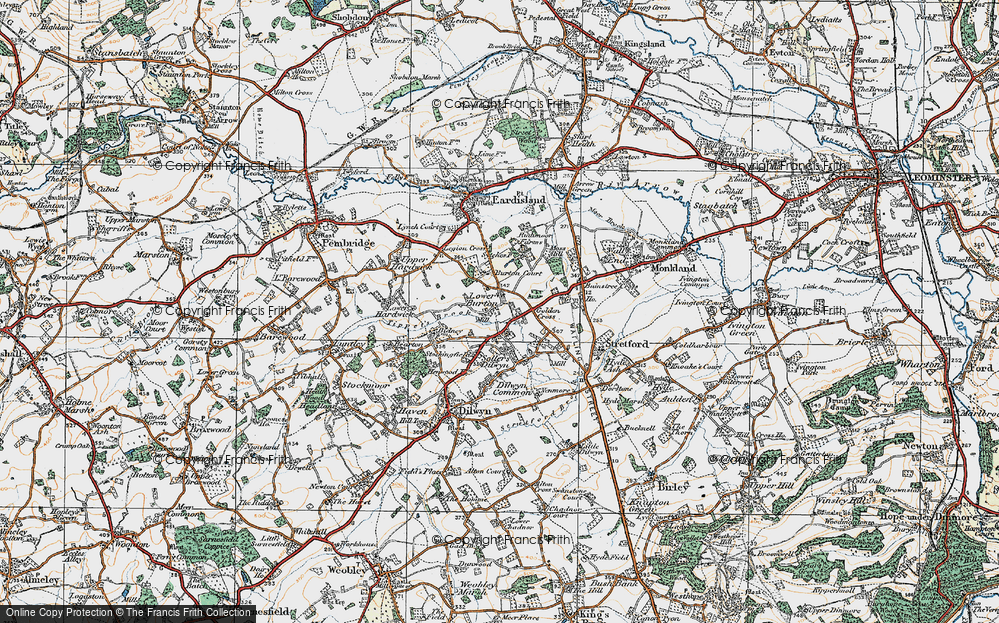 Old Map of Historic Map covering Burton Court in 1920
