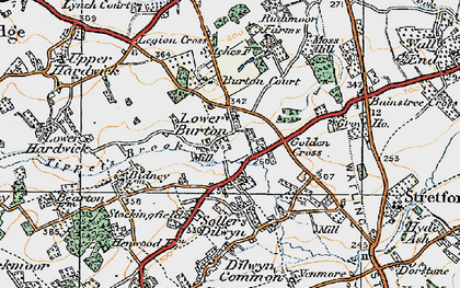 Old map of Burton Court in 1920