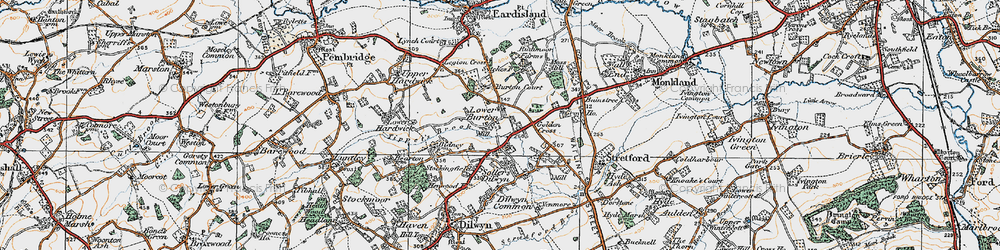 Old map of Burton Court in 1920