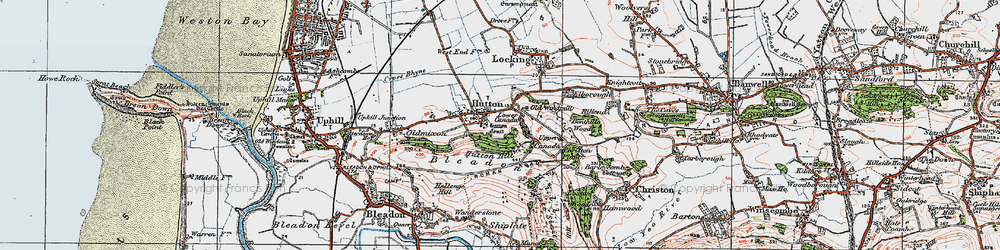 Old map of Lower Canada in 1919