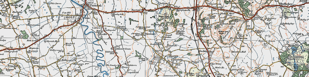Old map of Lower Carden in 1921