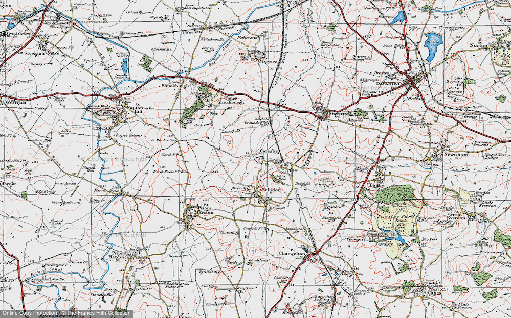 Old Map of Lower Catesby, 1919 in 1919