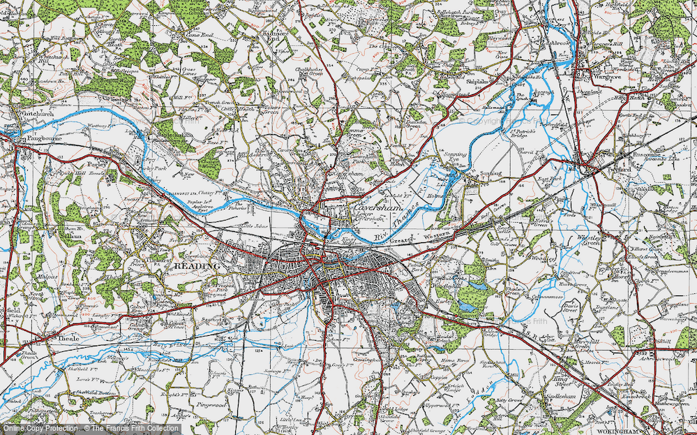 Old Map of Lower Caversham, 1919 in 1919