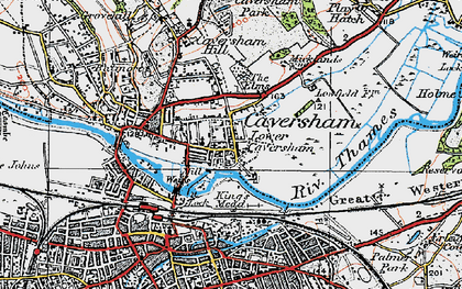 Old map of Lower Caversham in 1919
