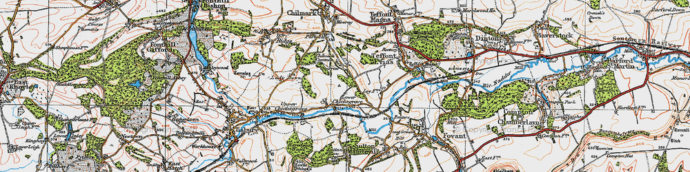 Old map of Lower Chicksgrove in 1919