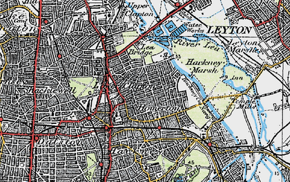 Old map of Lower Clapton in 1920