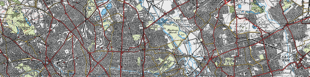 Old map of Lower Clapton in 1920