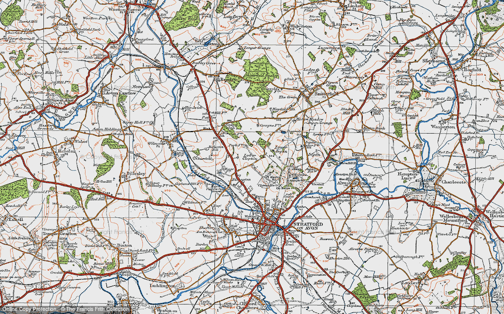 Old Map of Lower Clopton, 1919 in 1919