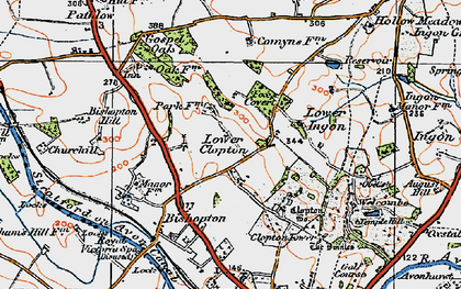 Old map of Lower Clopton in 1919