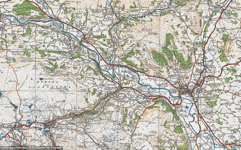 Old Map of Historic Map covering Ty Mawr School in 1919