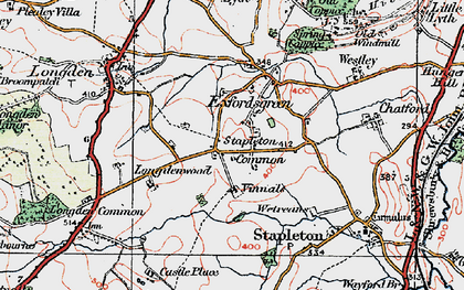 Old map of Lower Common in 1921