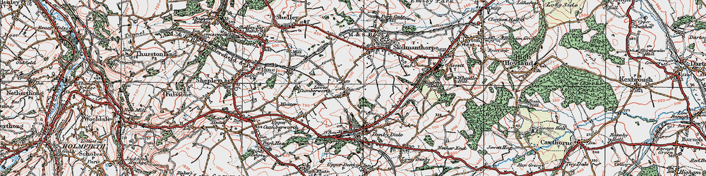 Old map of Lower Cumberworth in 1924