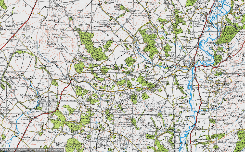 Old Map of Lower Daggons, 1919 in 1919