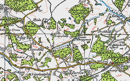 Old map of Lower Daggons in 1919