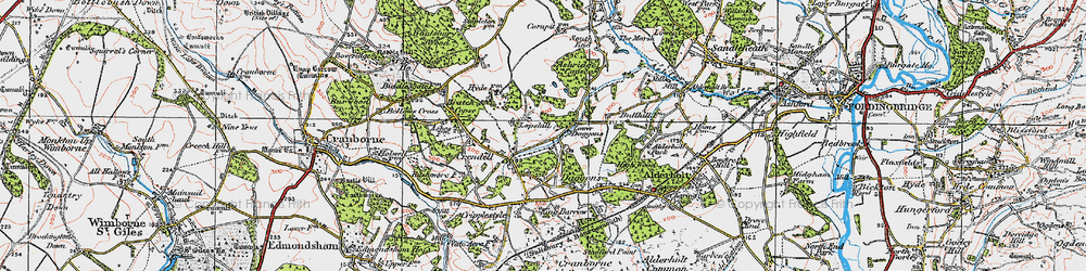 Old map of Lower Daggons in 1919