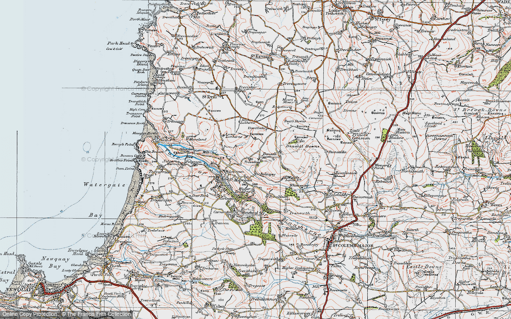 Old Map of Lower Denzell, 1919 in 1919