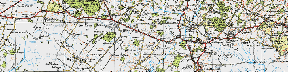 Old map of Lower Dicker in 1920