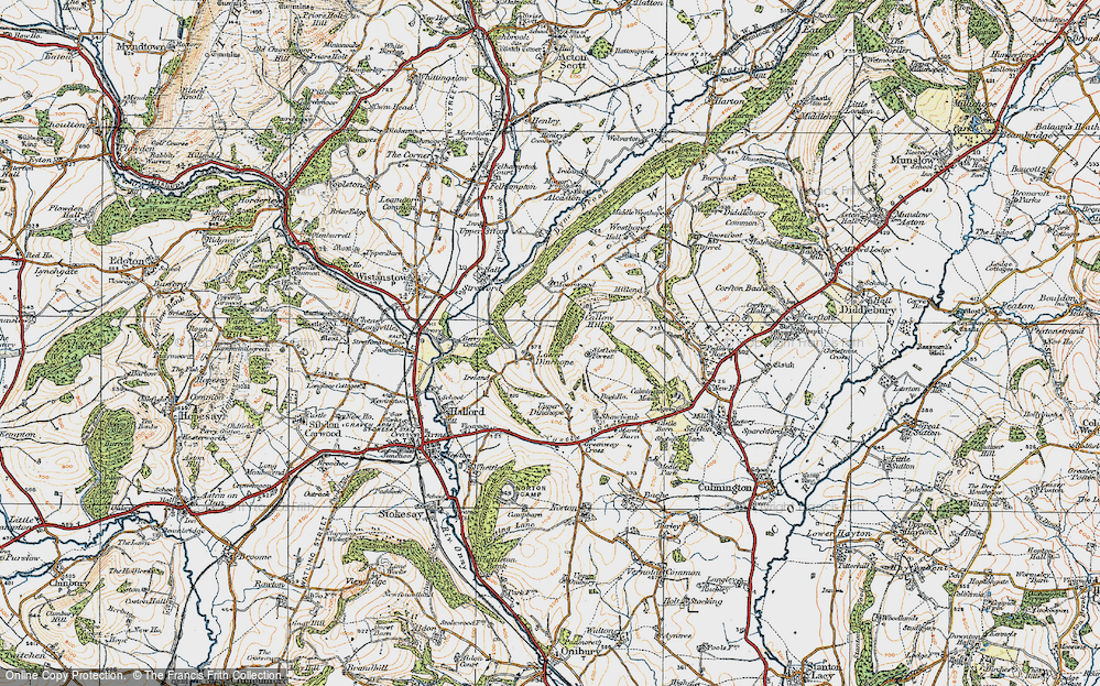 Old Map of Lower Dinchope, 1920 in 1920