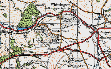 Old map of Lower Dowdeswell in 1919