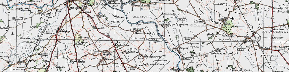 Old map of Lower Dunsforth in 1925